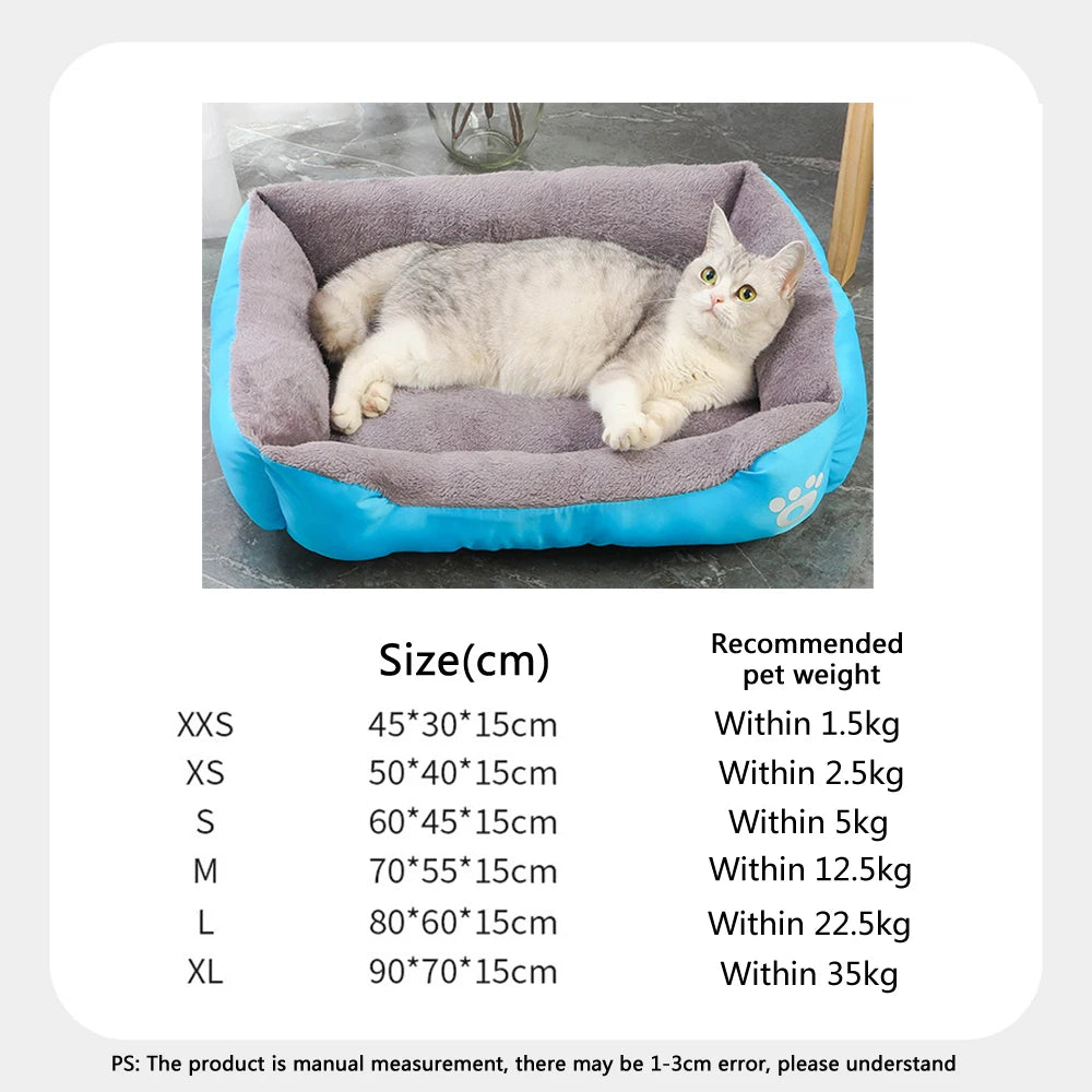 5 Sizes Large Dog Kennel Comfortable Cat Sofa Bed for Small Dog Nest Warm Pet Cat Sleeping Bed Winter Soft House Accessories
