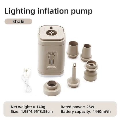 Bomba de aire eléctrica portátil, compresor de aire inalámbrico, inflador/desinflador para cojines inflables, camas de aire, botes y flotadores. 