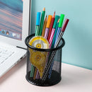 MOTARRO 1Pcs Pencil Holder Office Desk Metal Mesh Square Round Pen Pot Cup Case Container Organiser Durable Pencil Case