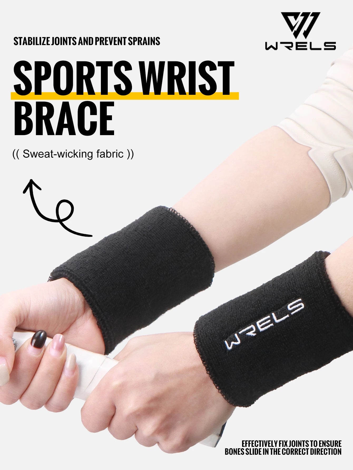 WRELS Wristbands Terry Cloth Moisture Wicking for Sports Tennis Gym Work Out Wristbands Sweatbands Absorbent Wrist Sweat Bands
