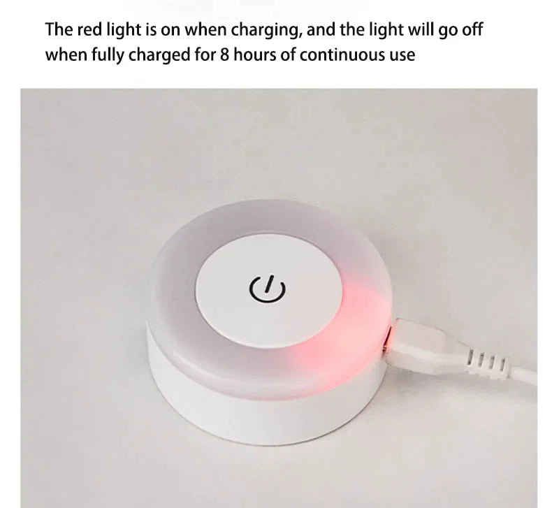 Luz Noturna LED com Sensor de Toque e Economia de Energia – Recarregável via USB, Magnética e Portátil – Ideal para Quartos e Corredores