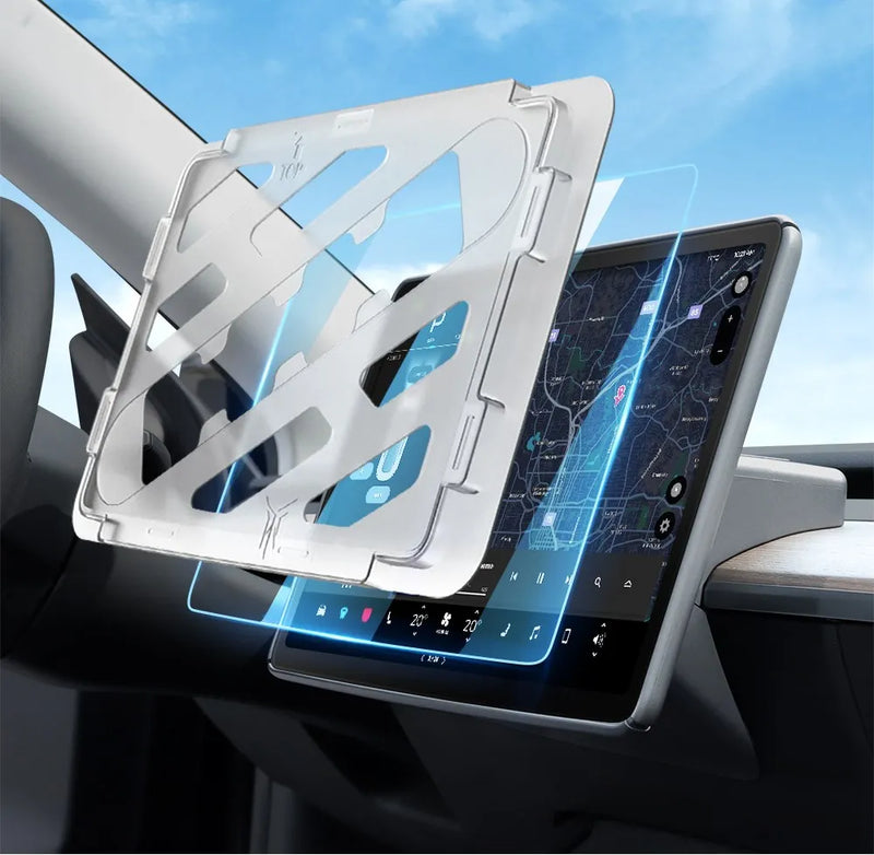 Protector de pantalla de vidrio templado YZ para consola central Tesla Model 3 Y, película HD antirreflejo, accesorios de protección de pantalla