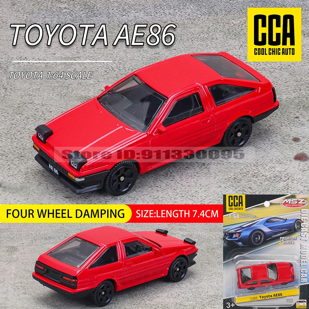 CCA MSZ 1:64 Porsche BMW AE86 Exquisite hanging model classic car static car model alloy die-casting car model collection toy