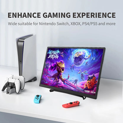 HGFRTEE 100%sRGB 10.5 inch Portable Monitor 1280P 420Cd/m ² Second screen For Laptop Mac Xbox PS4/5 Switch PC Extension Display