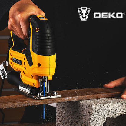 DEKO 220V DKJS55XL65 550W JIG SAW Woodworking Electric Tools Electric Saw With Guide Ruler Saw Blade Allen Wrench