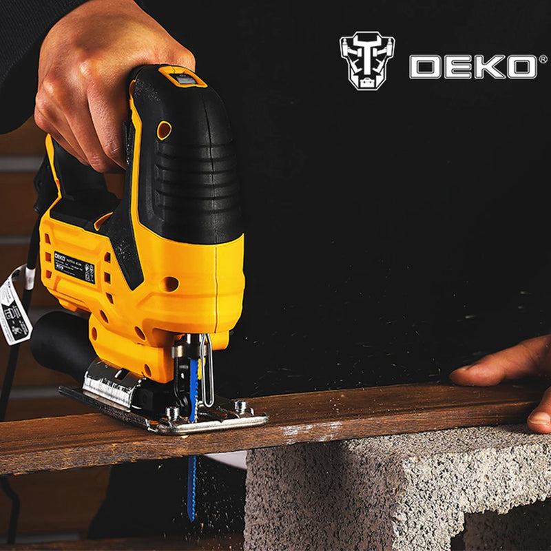 DEKO 220V DKJS55XL65 550W JIG SAW Woodworking Electric Tools Electric Saw With Guide Ruler Saw Blade Allen Wrench