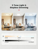 Modern Ceiling Fan with Light Simple Smart Bladeless Electric Fan Remote Control Dimming Silent Timing Light Home Cooling Fan