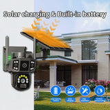 V380 Pro 10X 4K Dual Lens Outdoor Security Network Camera Wireless Wi-Fi Solar CCTV, 4G SIM Solar Cameras