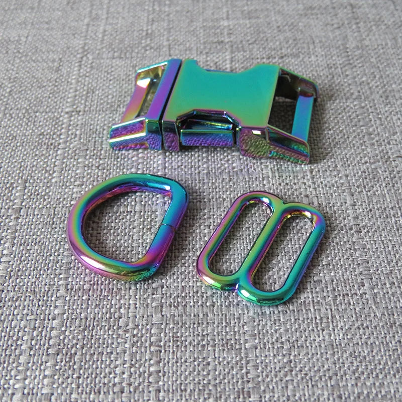 1Set Strong Hardware Metal Straps Slider D Ring Release Belt Buckle For Cat Pet Dog Collar Harness Paracord Sewing Accessory