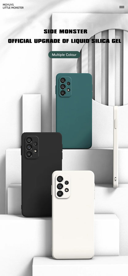 Funda de silicona original para Samsung A32, A42, A52, A52S, A72, A13, A23, A33, A53, A73, A14, A24, A34, A54 5G, funda protectora para cámara