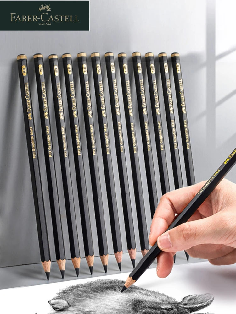 Faber-Castell 8/12pcs Set Matte Sketch Pencil Art Graphite For Sketch Black Lead Writing Drawing Graphite Pencils Supplies