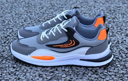 Zapatillas deportivas informales de retazos para hombre, zapatos de malla transpirables para hombre, zapatillas de tenis para correr al aire libre, zapatillas masculinas cálidas con cordones y antideslizantes.