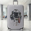 Splashing Ink Tongue Dog Light Grey Pattern Luggage Protective Cover, suitable for 18-32 inch luggage covers, luggage handle glo