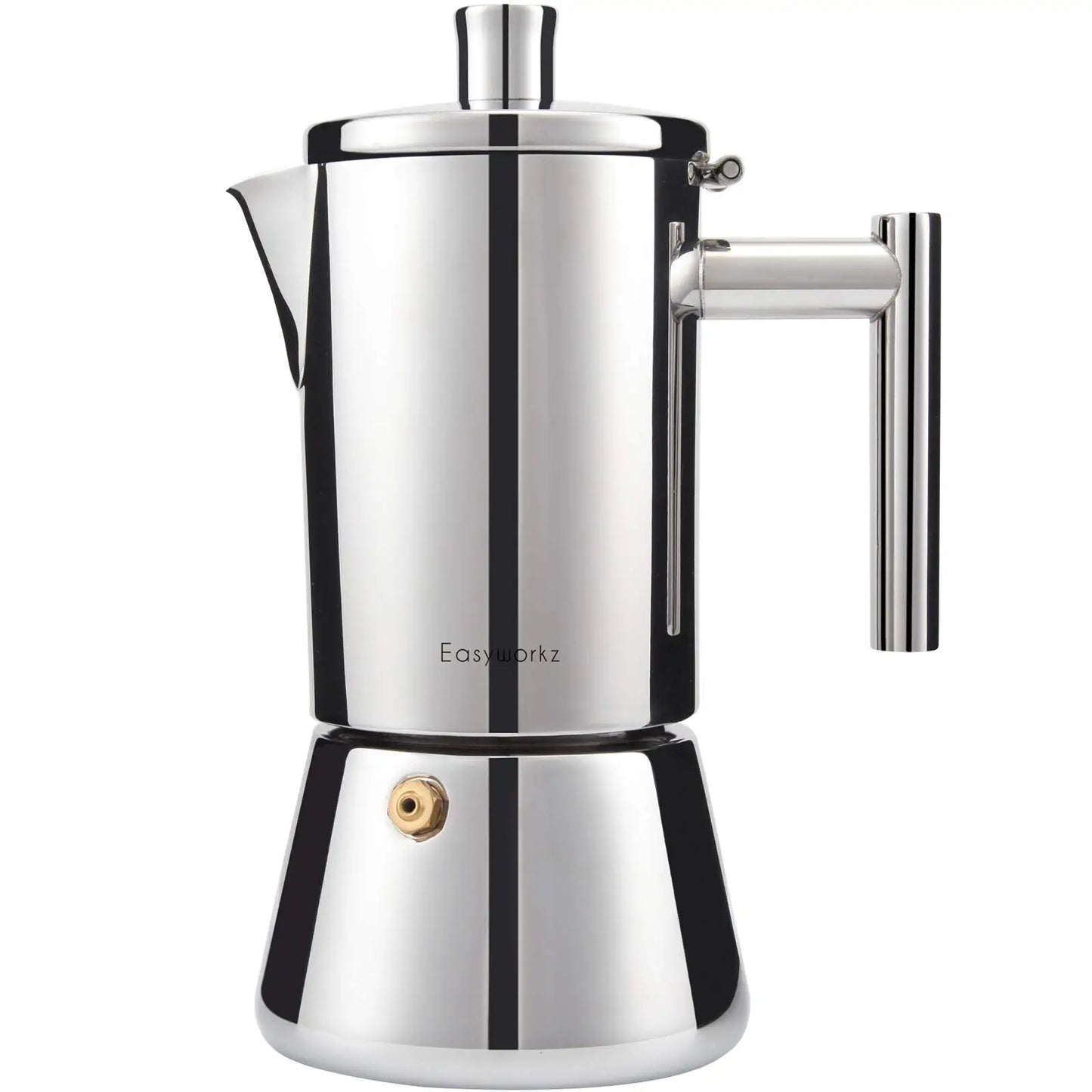 Cafetera italiana Easyworkz Diego para estufa, de acero inoxidable, para 4 tazas, 6.8 oz, de inducción