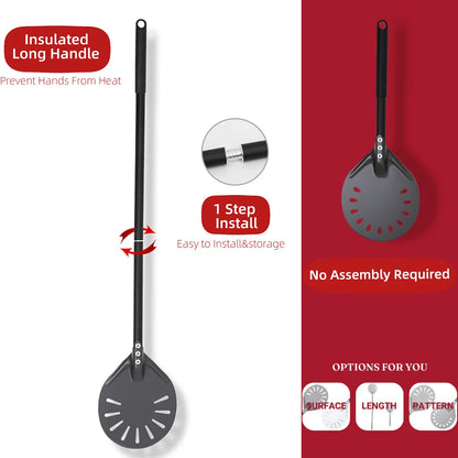 6&12 13 14  Inch Pizza Perforated Shovel Paddle Pizza Oven Turning Peel Hard  Anodized Pizza  Baking Kitchen Tool Spatula