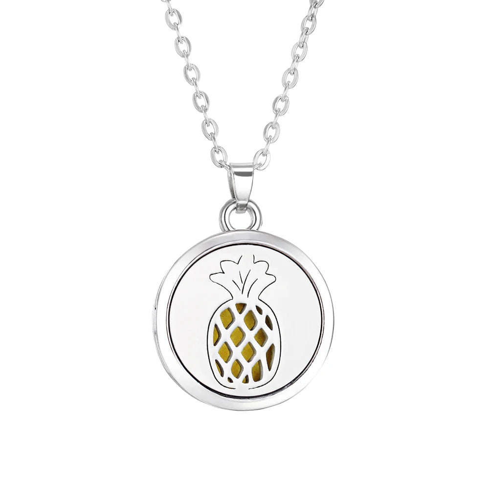 Tree of Life Aromatherapy Necklace Perfume Essential Oil Diffuser Alloy Stainless Steel  Locket Pendant Aroma Diffuser Necklace