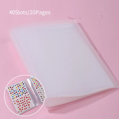 Album for Slides 40/100/120 Slots Album for Nails Stickers Sticker Storage Book Empty Organizer Nail Art Decals Collecting Tools
