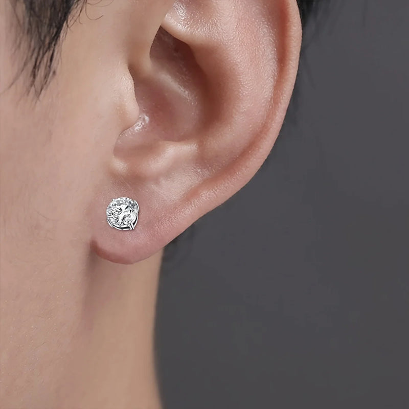 1 Par de Cristal Forte Magnetic Ear Stud Clip Brincos para Homens Mulheres Punk Rodada Zircon Magnet Brincos Não Piercing Jóias