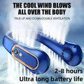 Xiaomi 8000mAh USB Hanging Neck Fan Portable Bladeless Mini Rechargeable Mute LED Digital Display Electric Air Cooler Handheld