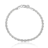 925 Sterling Silver Punk Figaro Bracelet Chain para Homens e Mulheres, Hip Hop Party Jewelry, Presentes de Moda, Atacado, Novo, 8"