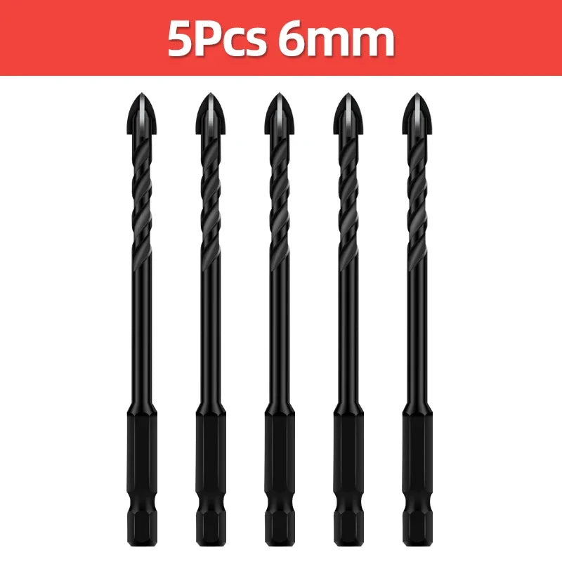 Cross Hex Tile Drill Bit For Glass Concrete Ceramic Tile Hole Opener Tungsten Carbide Hard Alloy Bits Set Tools 3 4 5 6 8 10 12mm