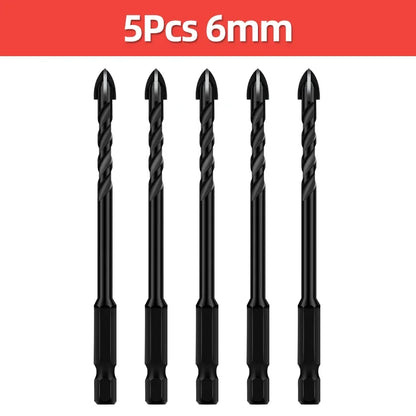 Cross Hex Tile Drill Bit For Glass Concrete Ceramic Tile Hole Opener Tunsten Carbide Hard Alloy Bits Set Tools 3 4 5 6 8 10 12mm