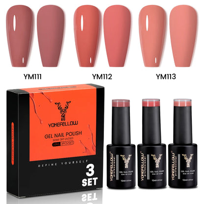 NEW YOKEFELLOW 10ml Crystal Jelly Nude Red Pink Gel Nail Polish Transparent Semi-permanent UV Gel Nail Art Soak Off Gel Varnish