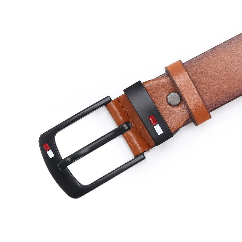 Fashion And Classical PU Alloy Square Buckle Belts Business Versatile Leisure Belts Black For Men Jean Pants Waistband