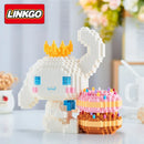 Linkgo Sanrio Building Block Pen Holder Luffy Stitch Chopper Pochacco Kuromi DIY Assembly Super Mario Puzzle Mini Bricks Toys