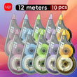 WQN-3/5/10PCS Portable Correction Tape Student Large Capacity 12m Length Cute White Office School Supplies Stationery