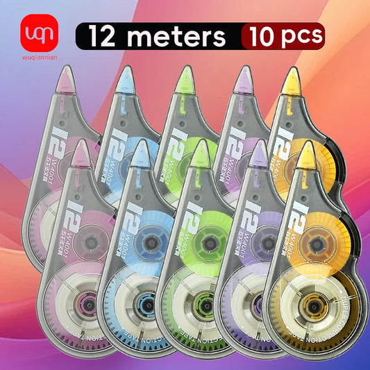 WQN-3/5/10PCS Portable Correction Tape Student Large Capacity 12m Length Cute White Office School Supplies Stationery