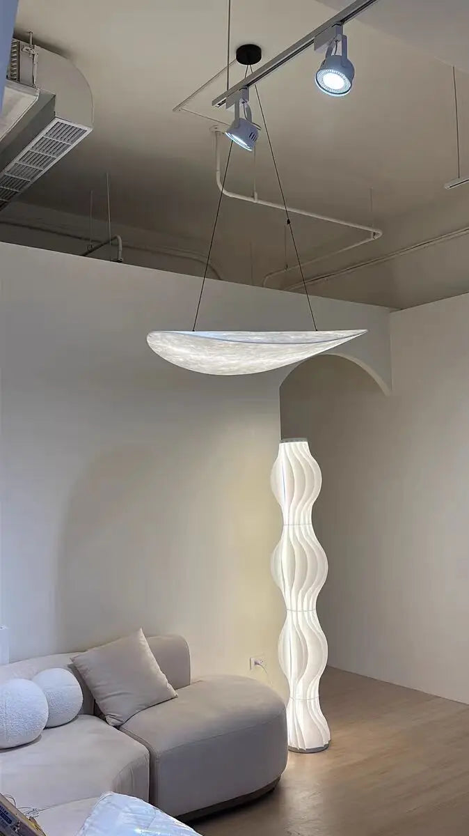 Wabi Sabi Silk Pendant Lamp Modern LED Ceiling Chandelier Light for Living Room Dining Bedroom Indoor Home Decor Light Fixtures