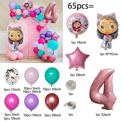 1 Set Gabby Dollhouse Cats Balloon Latex Balls Kids Birthday Party Decoration Baby Shower Supplies Helium Globos Children 