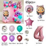 1 juego de globos de látex con forma de gato para casa de muñecas Gabby, decoración para fiestas de cumpleaños infantiles, suministros para baby shower, globos de helio para niños 