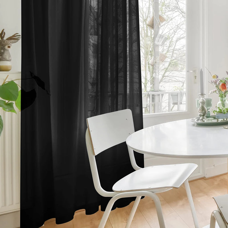 Sheer Curtains for Bedroom Windows Casual Solid White Yarn Tulle Curtain for Nursery/Living Room Kitchen Window Treatments
