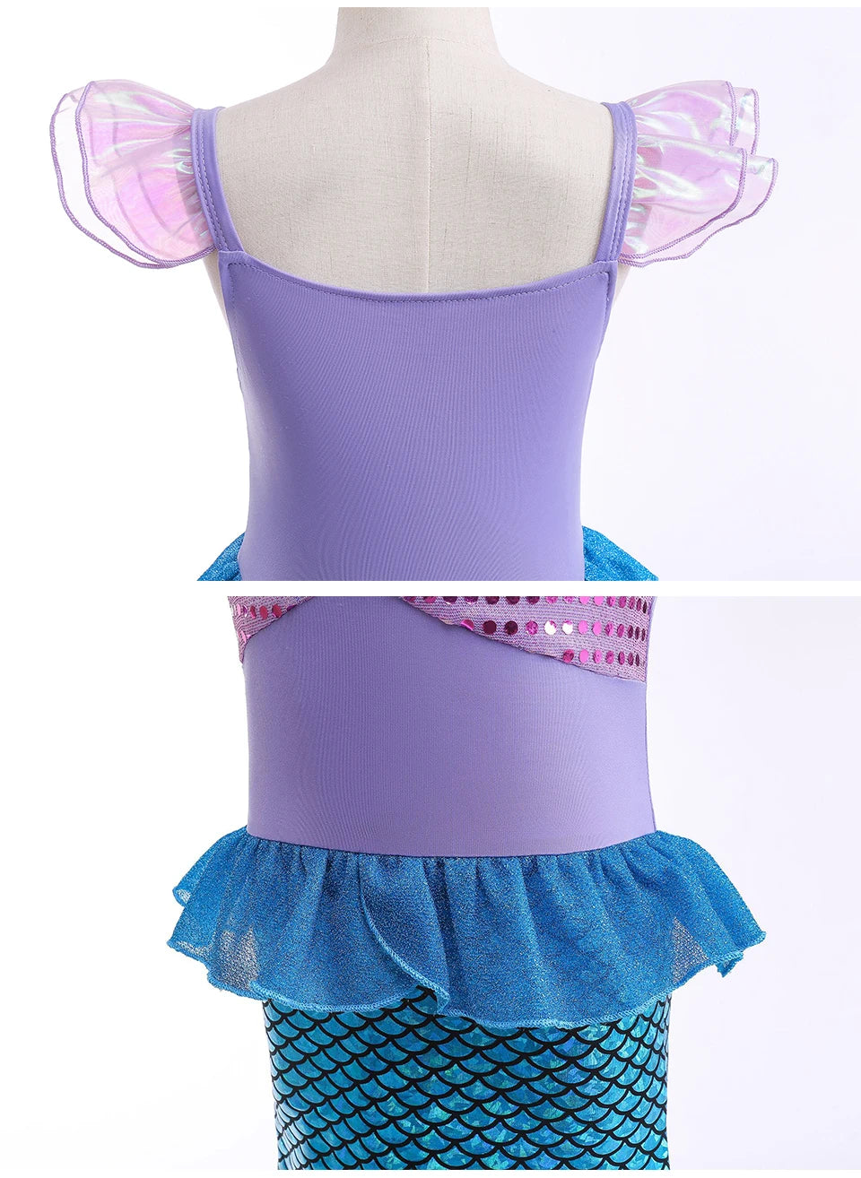 Children's Mermaid Cosplay Costume Girls' Role Play Costume Carnival Halloween Birthday Party Costume Summer Princess Dress