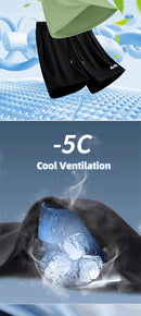 Fitness Clothes Ice Silk Quick Drying T-shirt Suit Men Short Sleeve Running Sportswear Shorts Tracksuit Gym Sports Training Sets