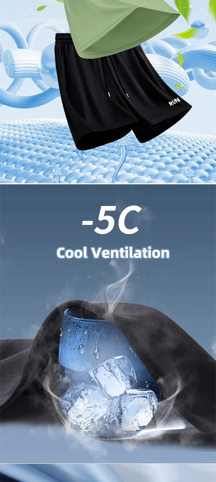 Fitness Clothes Ice Silk Quick Drying T-shirt Suit Men Short Sleeve Running Sportswear Shorts Tracksuit Gym Sports Training Sets