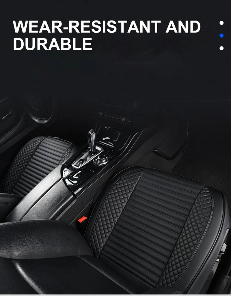 SEAMETAL Full-Wrapped Car Seat Cover Breathable Hole PU Car Front Seat Cushion Universal Anti Slip Auto Chair Protector Cover