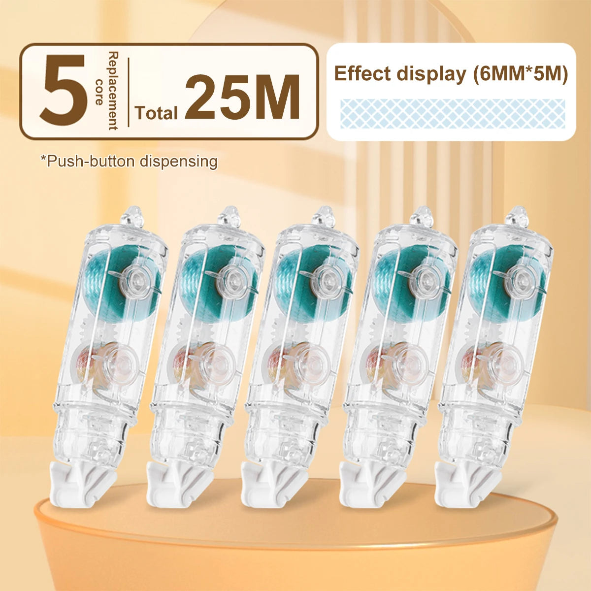 12Pcs/Set Transparent Dot Dispensing Double-sided Tape Replaceable Refills Handbook Dot Glue Stationery School Office Supplies