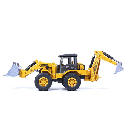 2 in 1 Toys for Boys Alloy Tractor Kids Excavator Bulldozer Miniature Truck Model Diecast Engineering Vehicle Children Gifts
