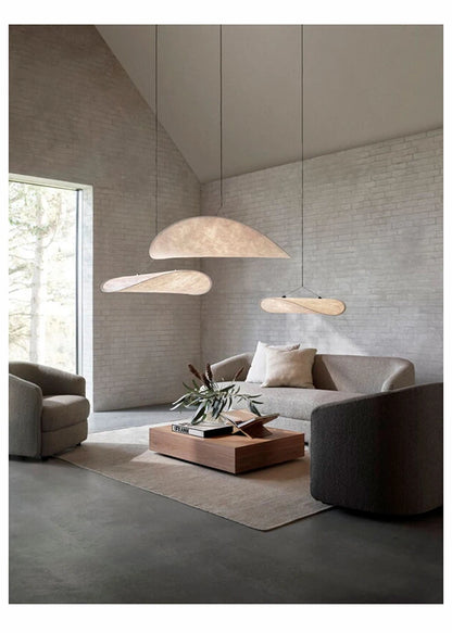 Wabi Sabi Silk Pendant Lamp Modern LED Ceiling Chandelier Light for Living Room Dining Bedroom Indoor Home Decor Light Fixtures