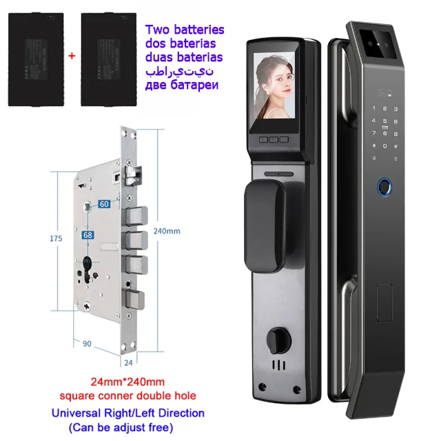 3D Face Recognition Unlock Digital Door Lock With Camera FIngerprint Password Unlock Keyless Electronic Door Lock