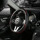 All Seasons Leather Diamond Steering Wheel Cover Universal Fit for 14 .5-15 Inch Durable Leather Cover Anti-Slip Veins Design