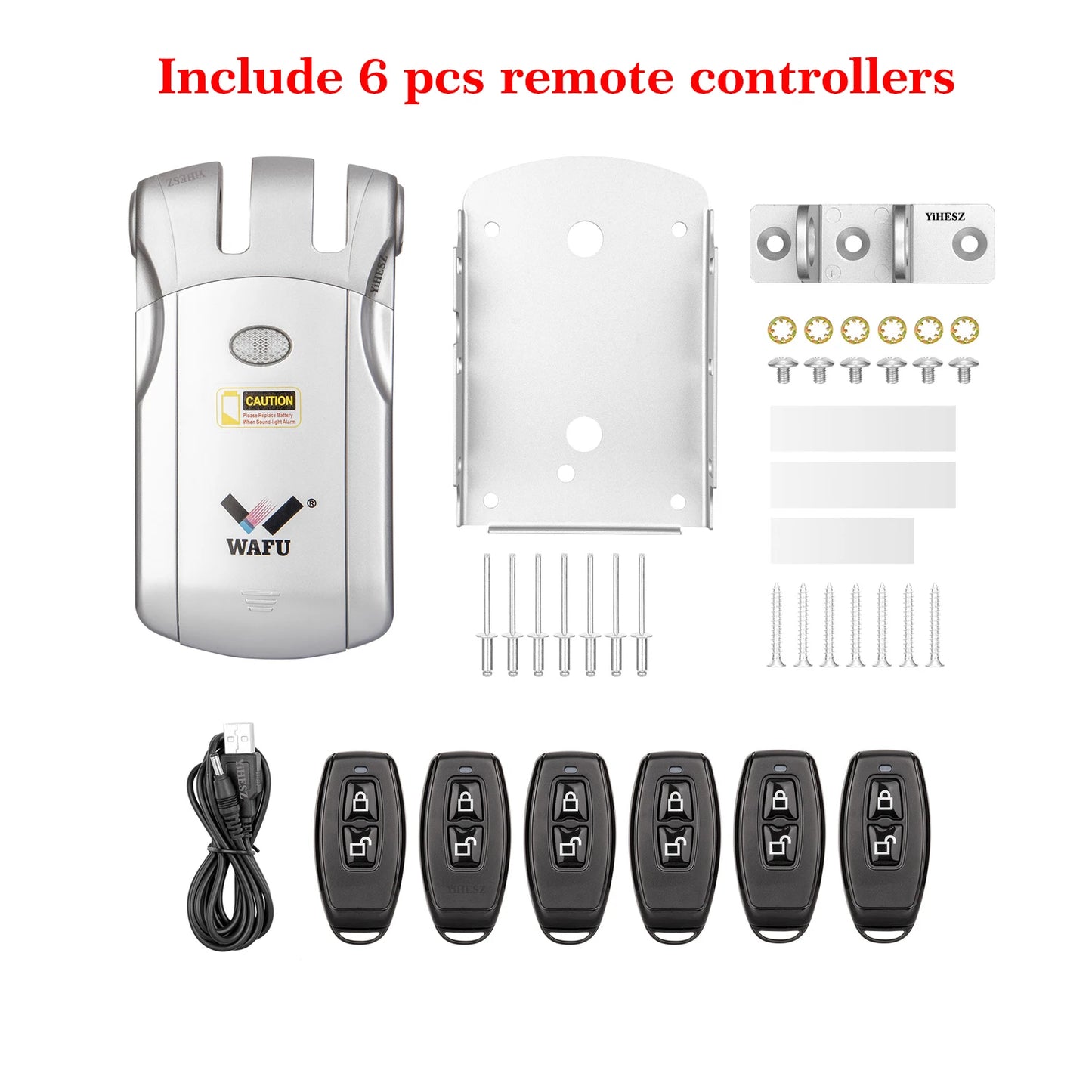 Wafu Door Lock 019 Remote Control Deadbolt Lock Electronic Keyless Tuya Bluetooth/Wifi Smart Lock 433Mhz Invisible Lock