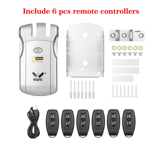Wafu Door Lock 019 Remote Control Deadbolt Lock Electronic Keyless Tuya Bluetooth/Wifi Smart Lock 433Mhz Invisible Lock
