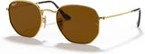 Rayban original Hexagonal 3548 Sunglasses Classic Round, Circular Sun Glasses with Gold Trim in box