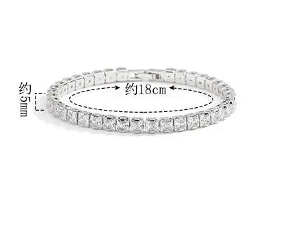 Pulsera de tenis de moissanita auténtica de 3 mm D VVS, con brillo de diamante, sólida S925, joyería para boda, regalo para mujer.