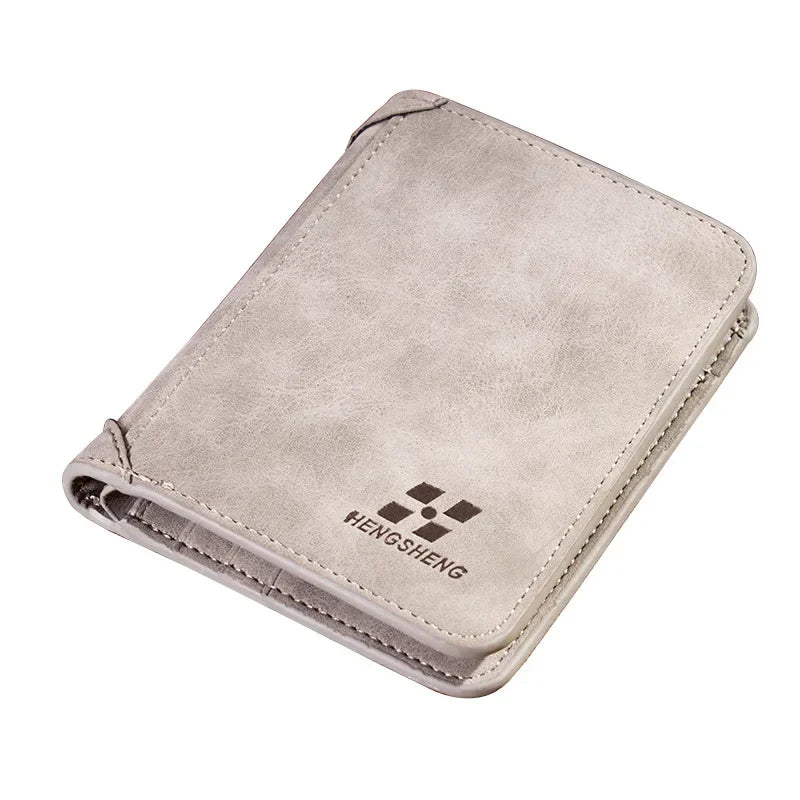 Men's Wallet Leather Billfold Slim Hipster Cowhide Credit Card/ID Holders Inserts Coin Purses Luxury Business Foldable Wallet