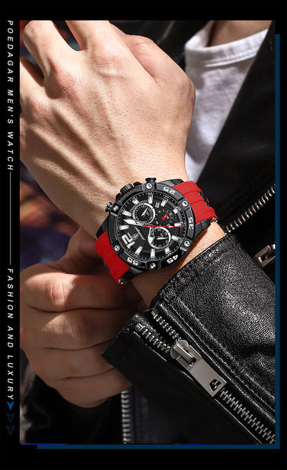 POEDAGAR Luxury Casual Men Watch Waterproof Luminous Chronograph Date Man Wristwatch High Quality Military Quartz Men's Watches